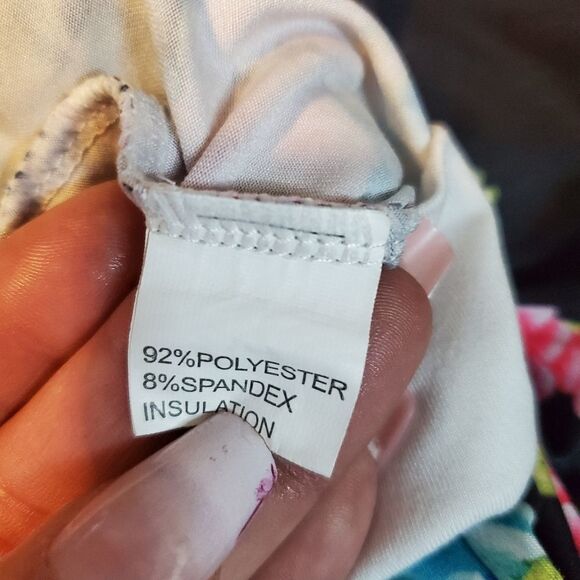 Hde black Multicolor Wide Band Floral Design Lightweight lounge pants size Large - Picture 3 of 4